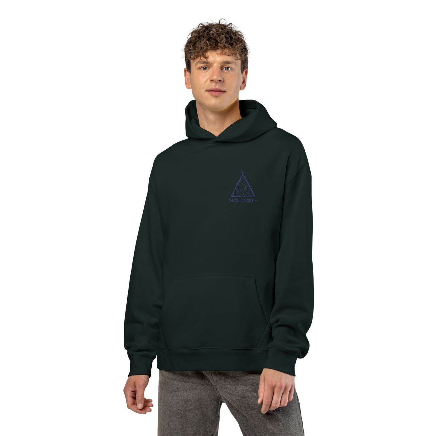 Three Corners Embroidered Relaxed Hoodie